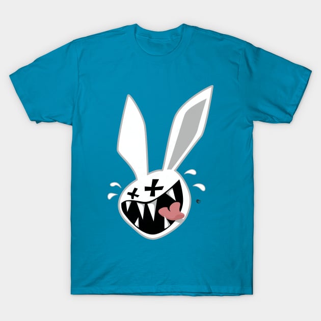 Laughing devil rabbit T-Shirt by vaxiin